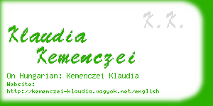 klaudia kemenczei business card